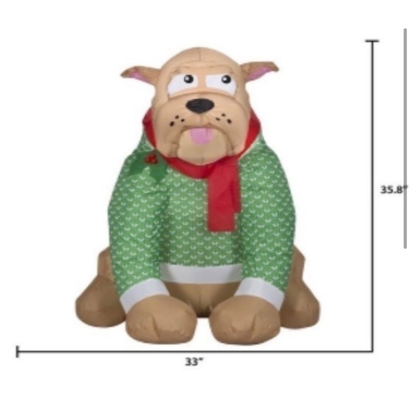 Holiday Time Bulldog Inflatable Airblown Decoration
NEW Christmas - Picture 3 of 5